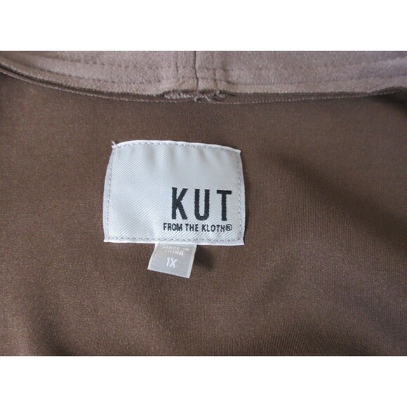 KUT From the Kloth Jackie Faux Suede Moto Jacket Womens 1X Brown - Picture 3 of 3